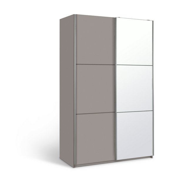 Buy Argos Home Holsted Small Grey Gloss Mirror Wardrobe