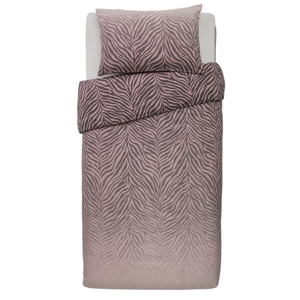 Buy Argos Home Blush Zebra Ombre Bedding Set Single Duvet