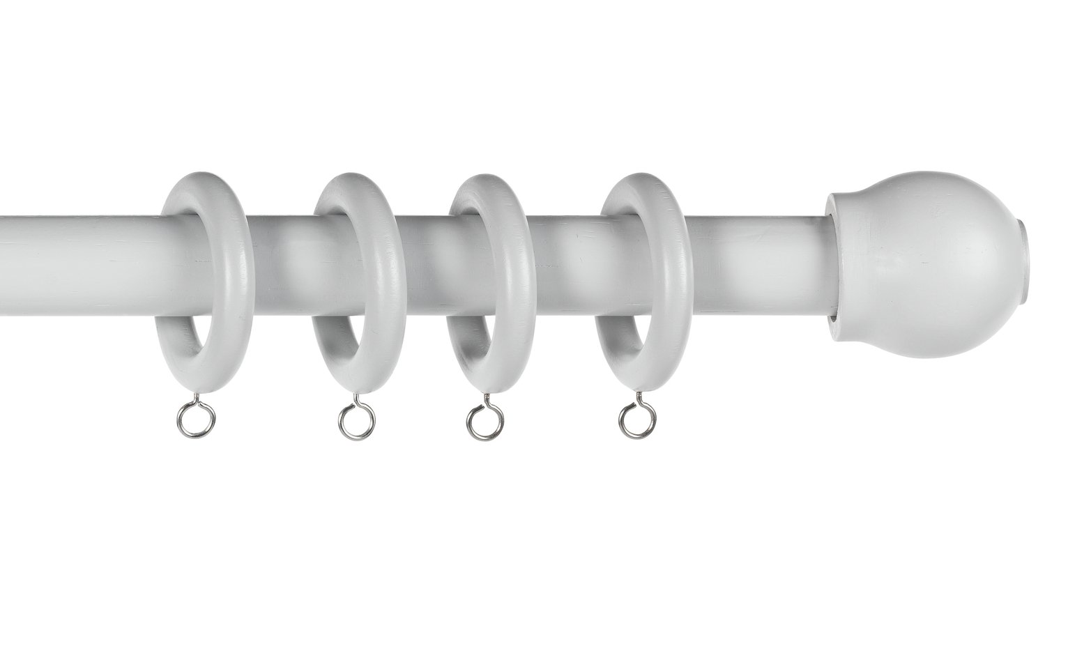 Argos Home Grey Wooden Fixed Curtain Pole - 180cm