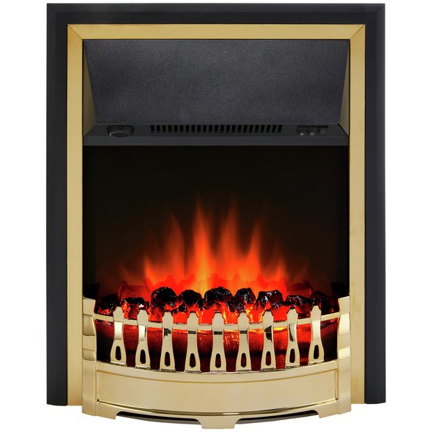 Buy Glen Crofton 2kW Classic Brass Inset Fire - Brass | Electric fires |  Argos