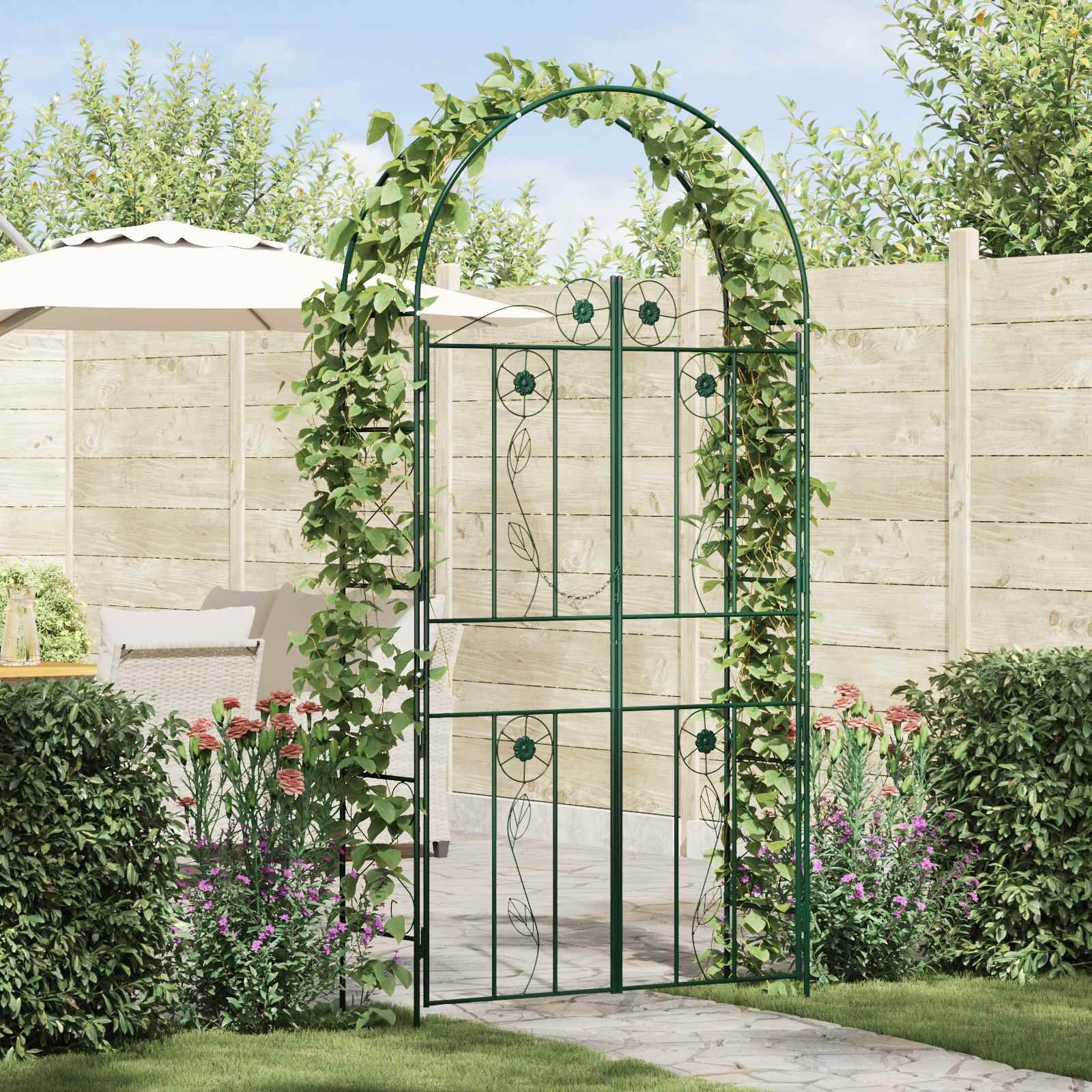 Walplus Garden Arch Plain - Green - 115 x 37 x 226 cm