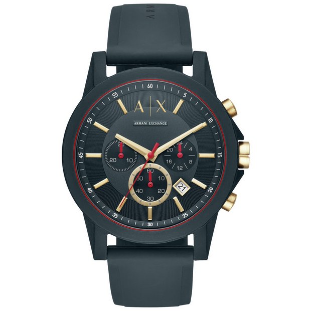 Buy Armani Exchange Blue Dial Mens Silicone Strap Watch Men s