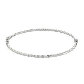 Revere 9ct White Gold Hinged Twisted Bangle
