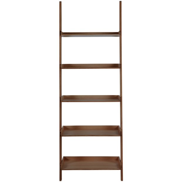 Walnut corner ladder deals shelf