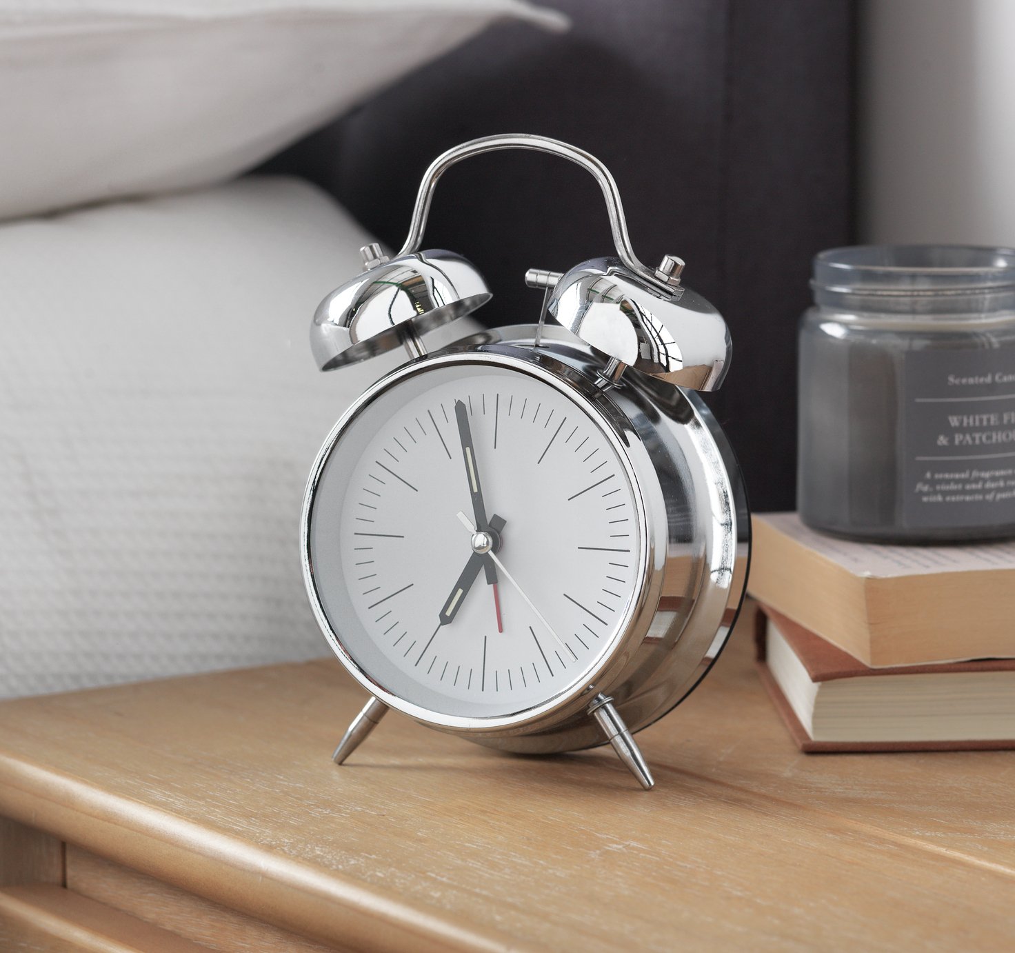 Constant Twin Bell Alarm Clock - Silver