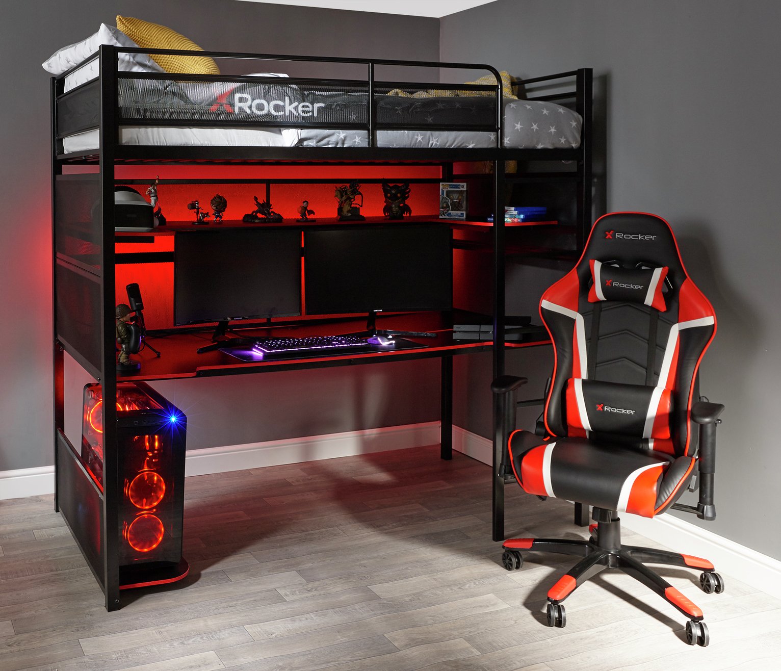Buy X Rocker Battle High Sleeper Gaming with XL Gaming Desk Kids