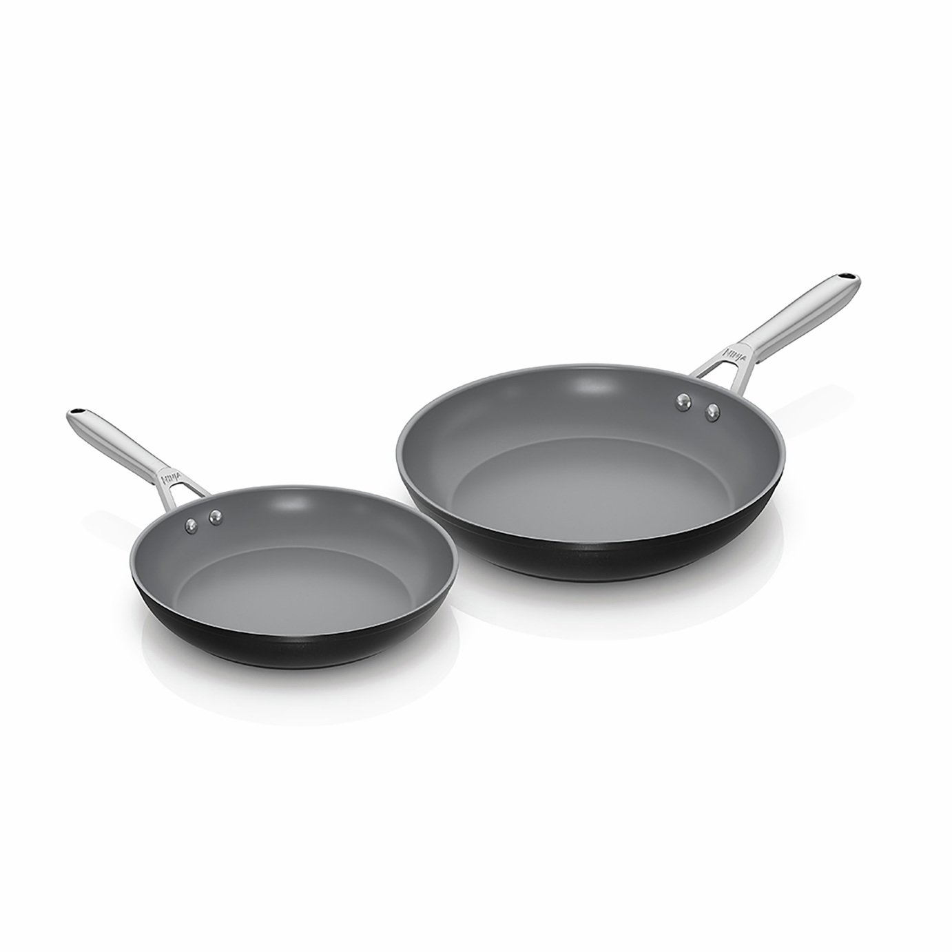 Ninja Ceramic Pro 2 Piece Aluminium Frying Pan Set - Black