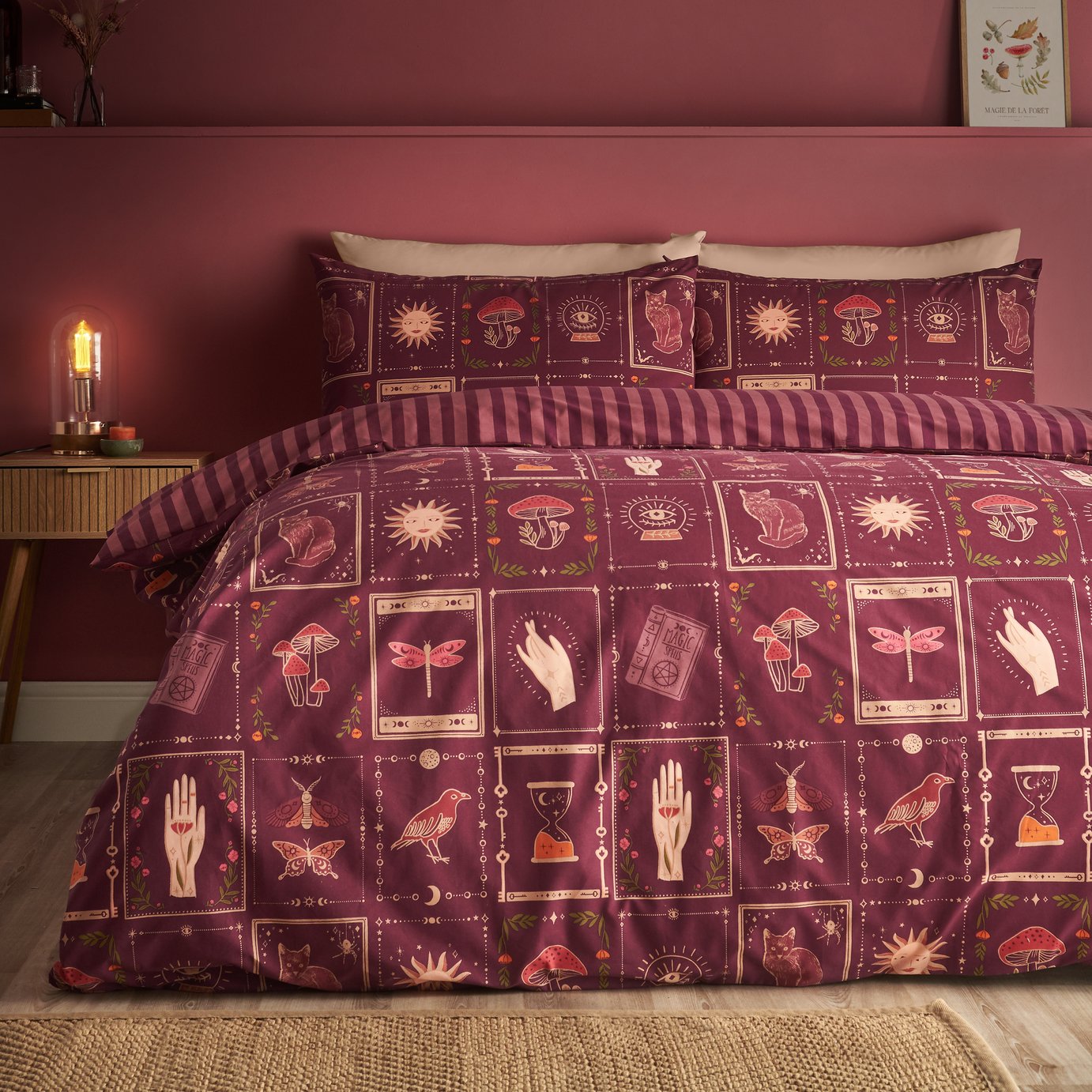 Catherine Lansfield Enchanted Witchcraft Plum Bedding Set - Double