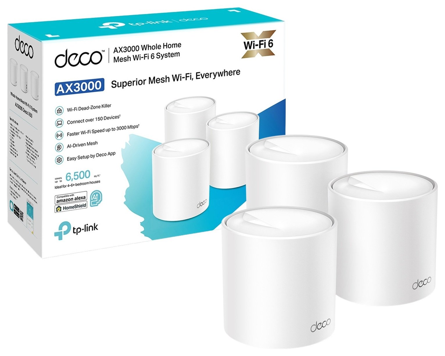 TP-Link Deco X50 AX3000 Whole Home Mesh WiFi 6 System 3-pack