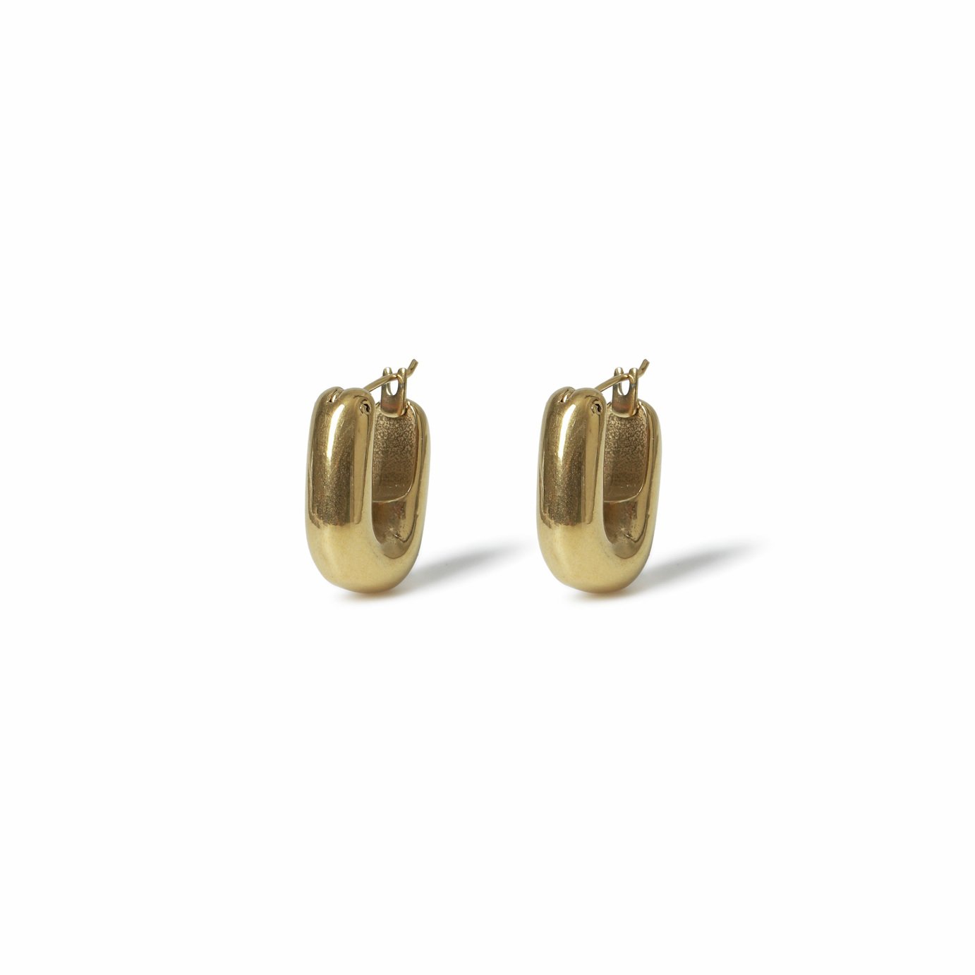 Freedom Gold Tone Stainless Steel Chunky Hoop Earrings
