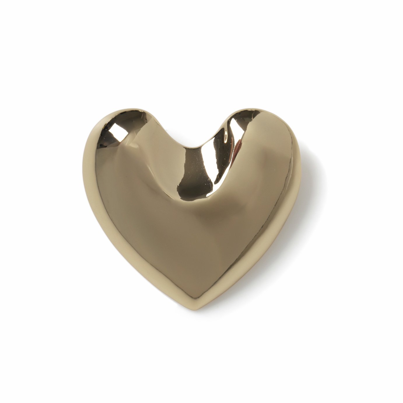Freedom Gold Tone Smooth Heart Brooch