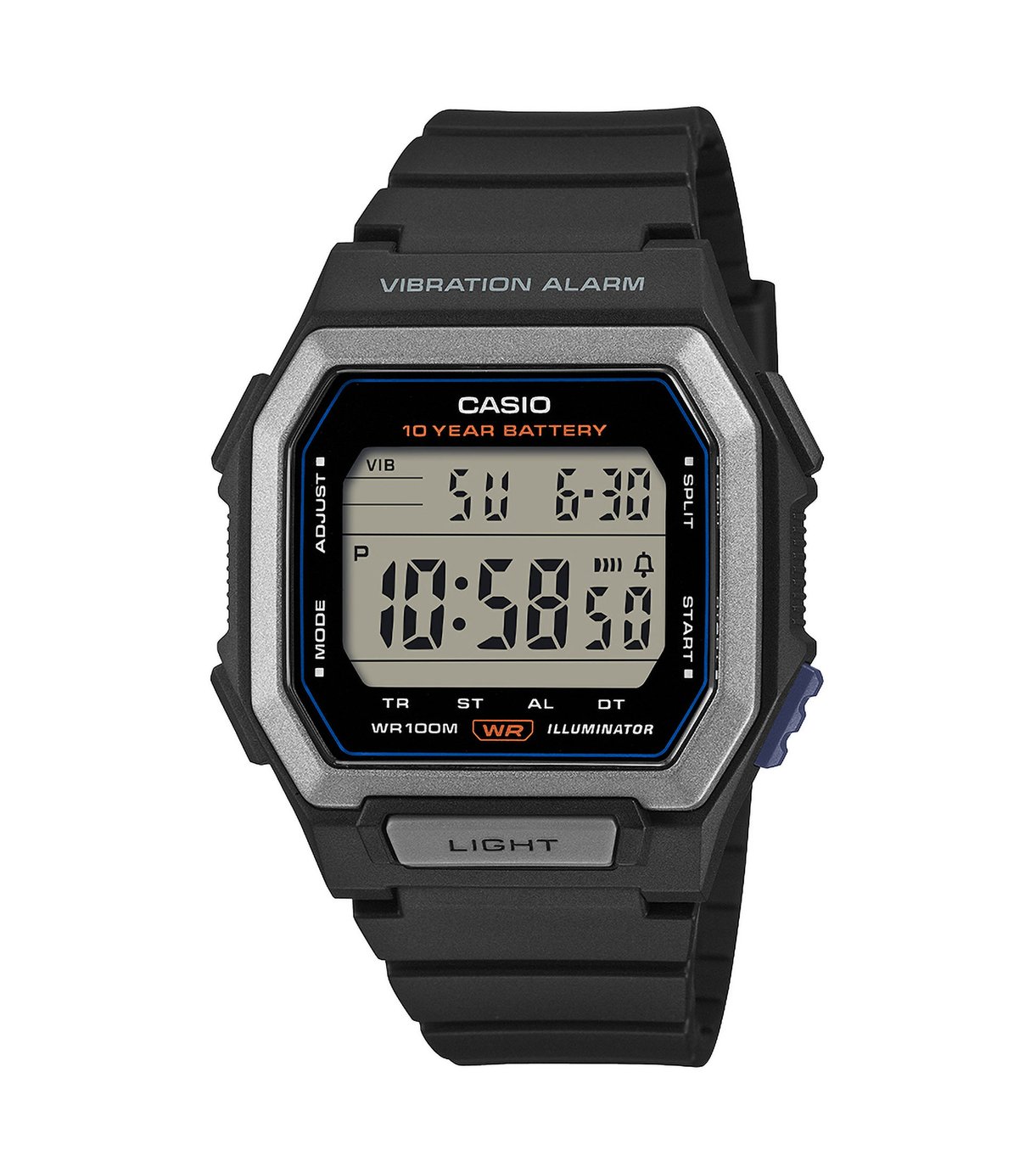 Casio Square Dial Black Strap Digital Watch