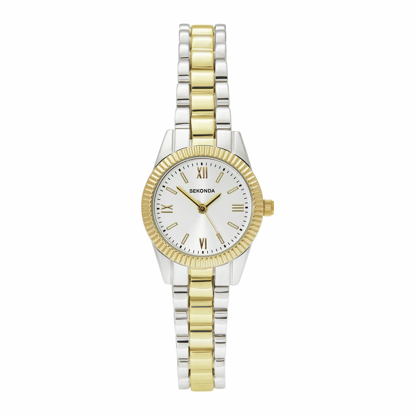 Sekonda Ladies Silver Sunray Dial Two Tone Bracelet Watch