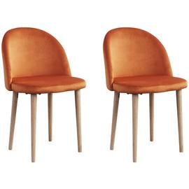 Habitat Imogen Pair of Fabric Dining Chairs - Orange