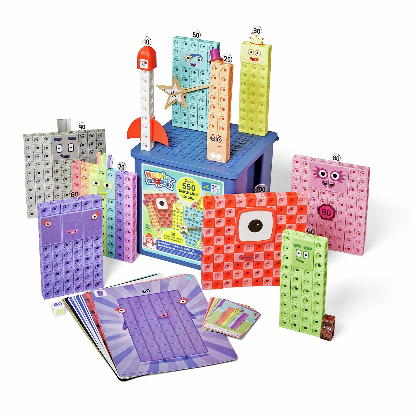 NumberBlocks 550 Mathlink Cubes Activity Set