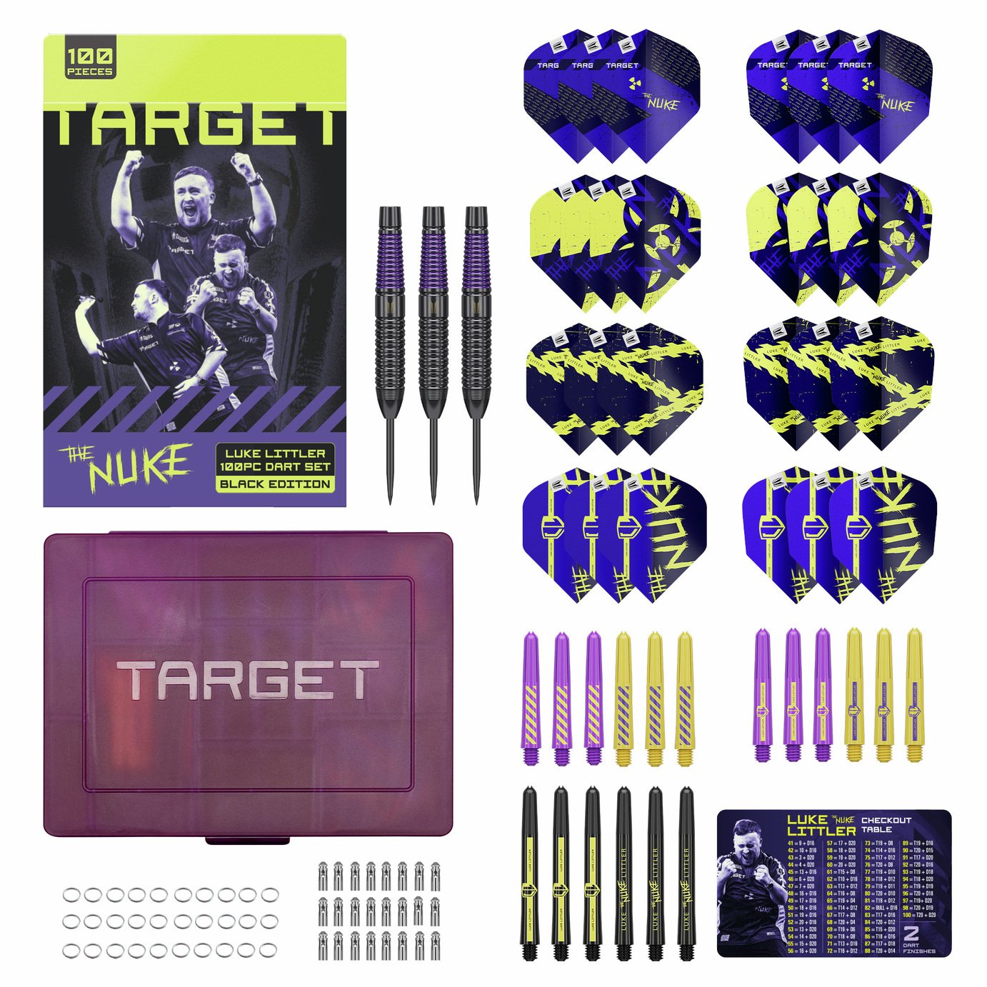 Target Luke Littler 100 Piece Brass Barrel Steel Tip Dart Set
