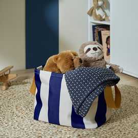 Argos Home Kids Stripe Storage Basket - Blue