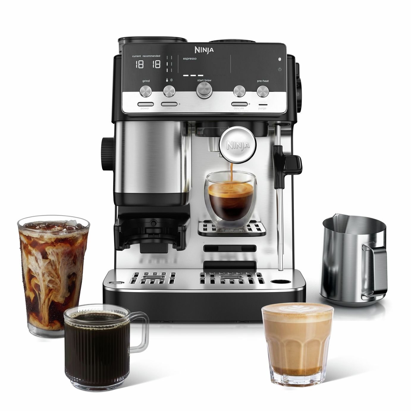 Ninja ES301UK Luxe Café Mini Espresso Coffee Machine with Barista Assist