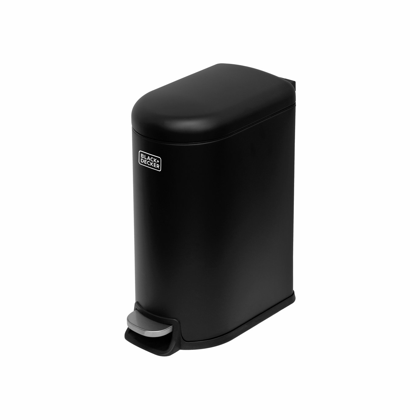 Black + Decker Curved Slimline Pedal 10L Recycle Bin - Black