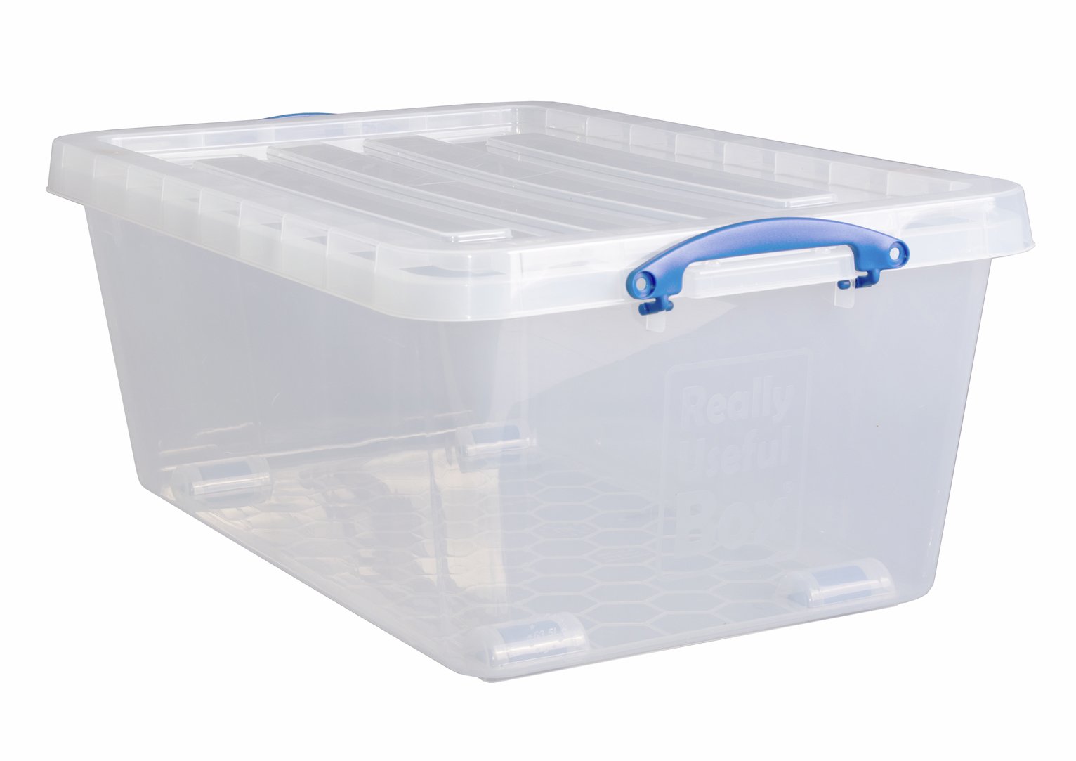Really Useful Plastic Set of 2 Wheeled Storage Boxes - Clear