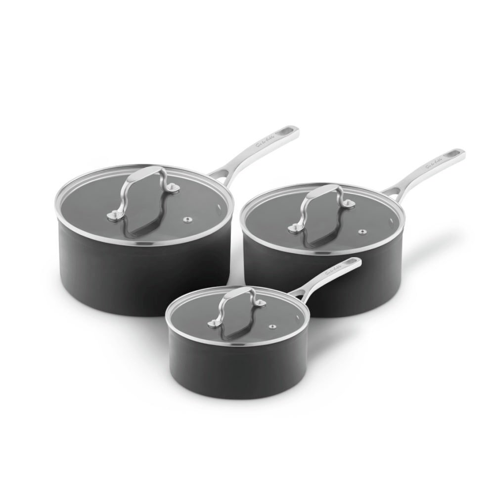 Sur La Table 3 Piece Hard Anodized Saucepan Set
