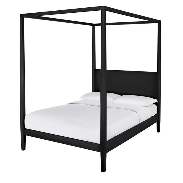 Buy Habitat Blissford 4 Poster Kingsize Wooden Bed Frame - Black | Bed frames | Habitat