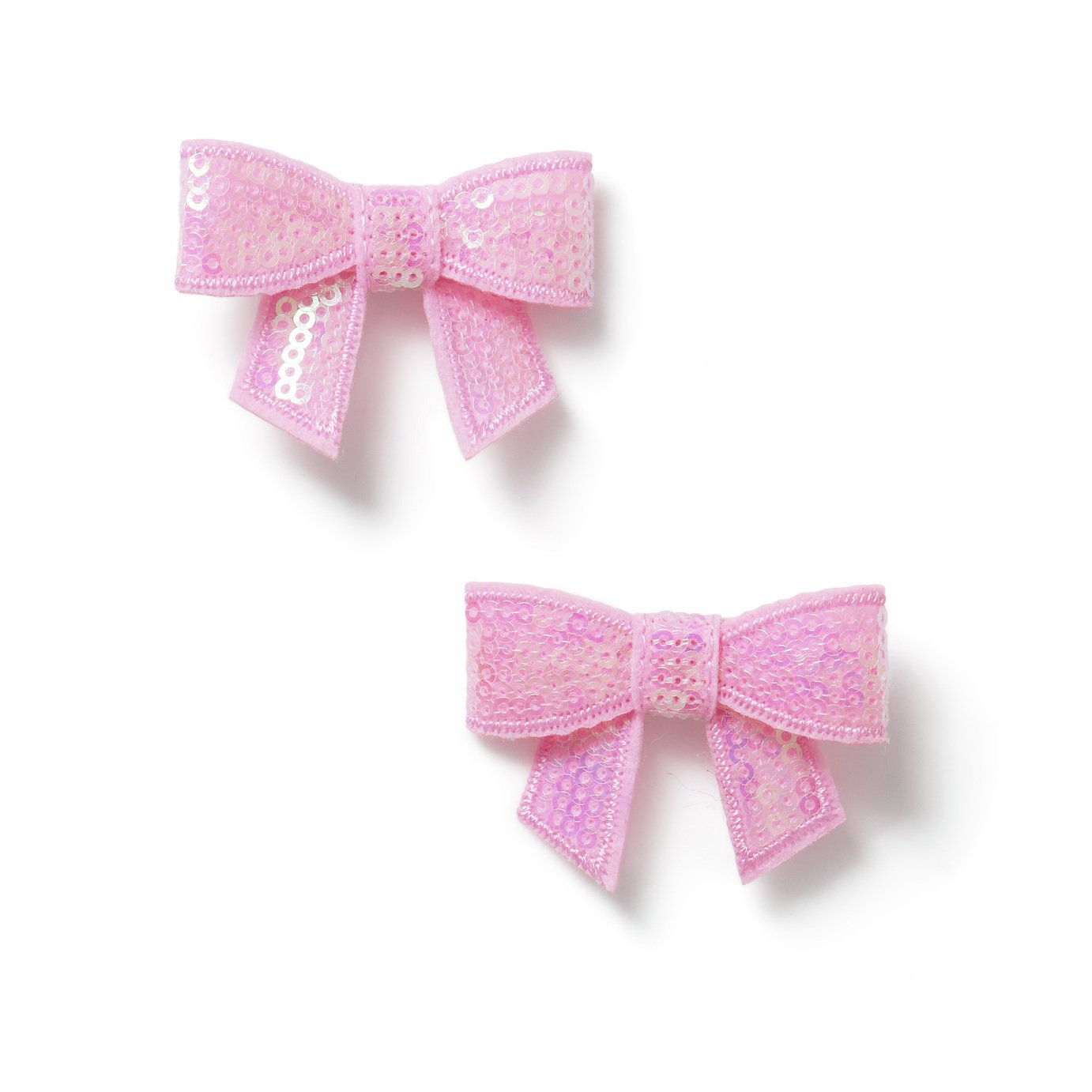 Flitzy Pink Sequin Mini Bow Hair Clips