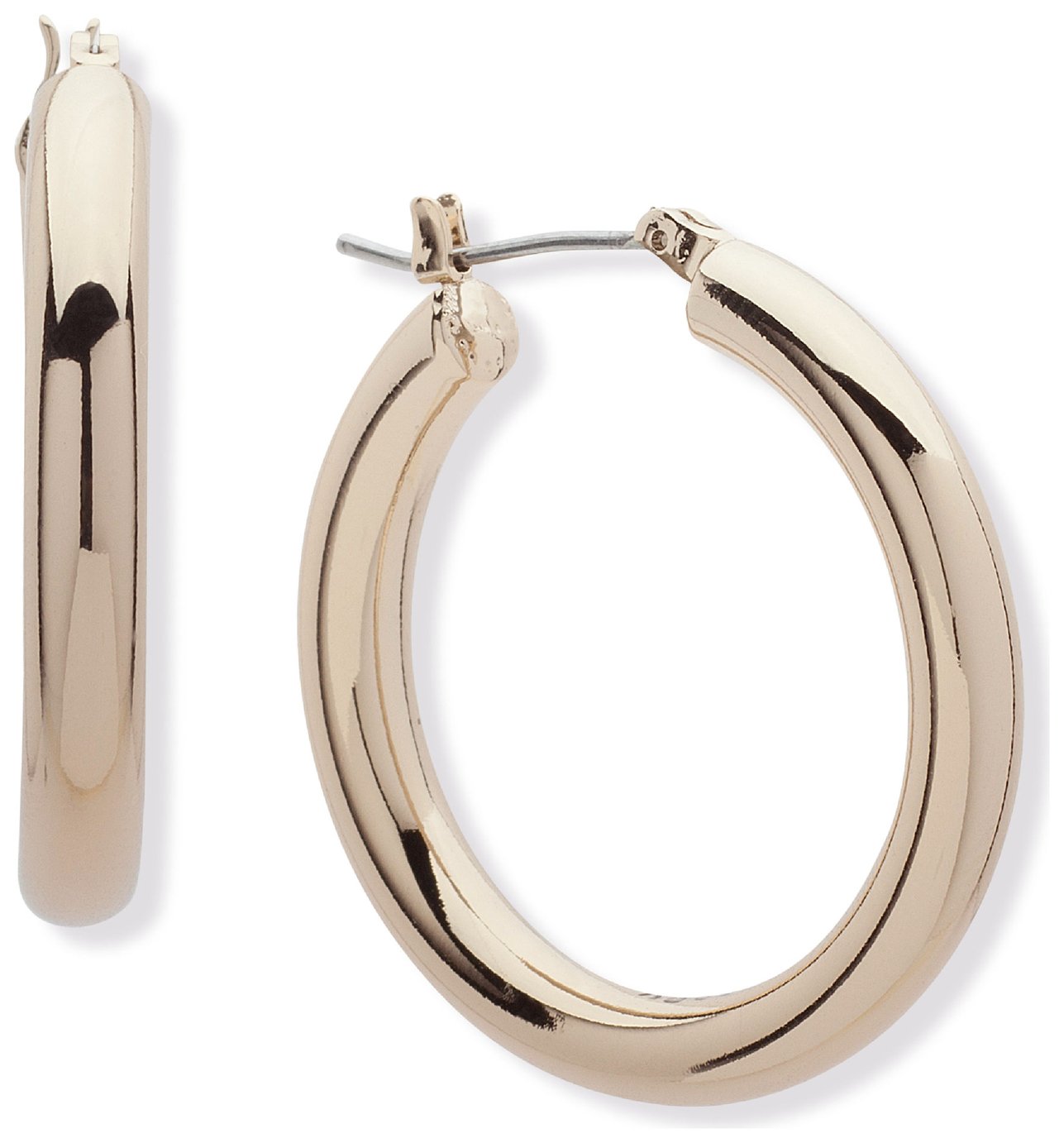 DKNY Gold Tone 30mm Hoop Earrings