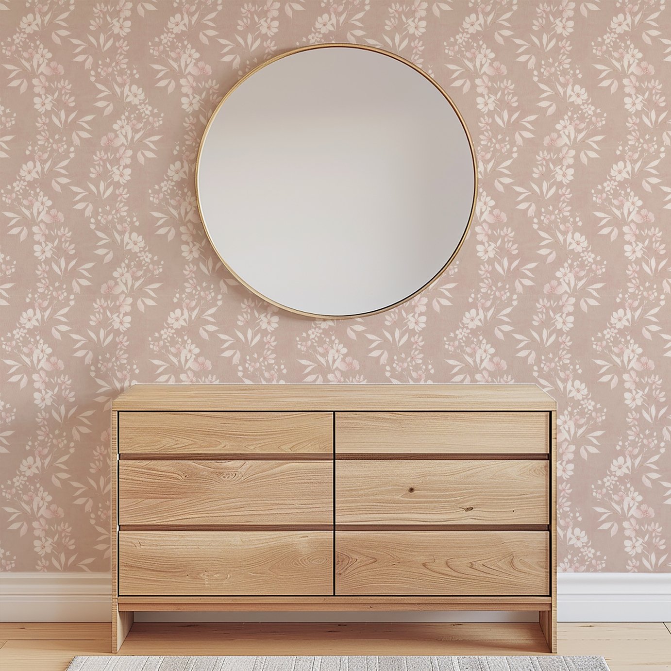Arthouse Delicate Floral Trial Blush Wallpaper