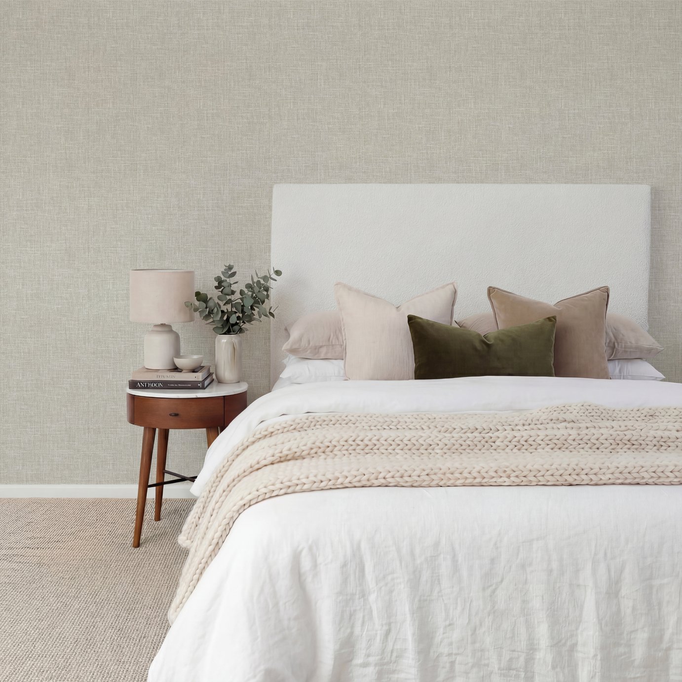 Arthouse Fabric Texture Neutral Wallpaper