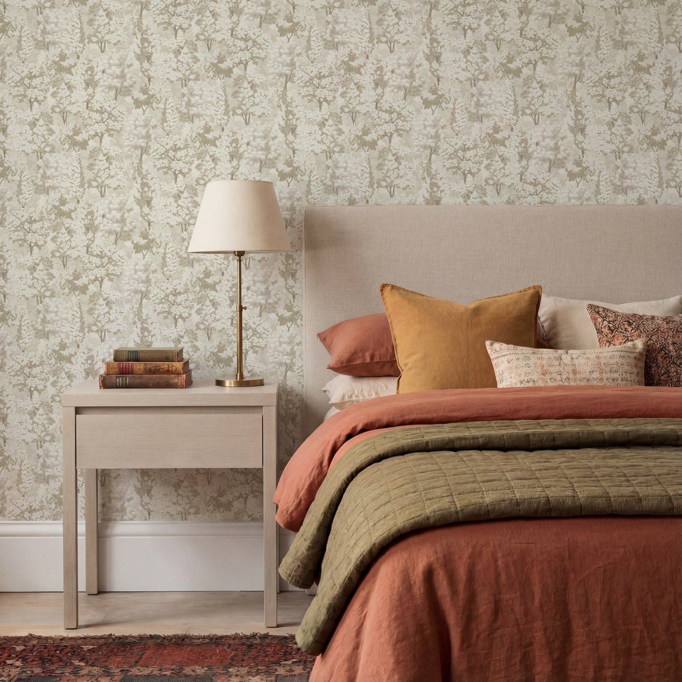 Arthouse Organic Forest Neutral Gold Wallpaper