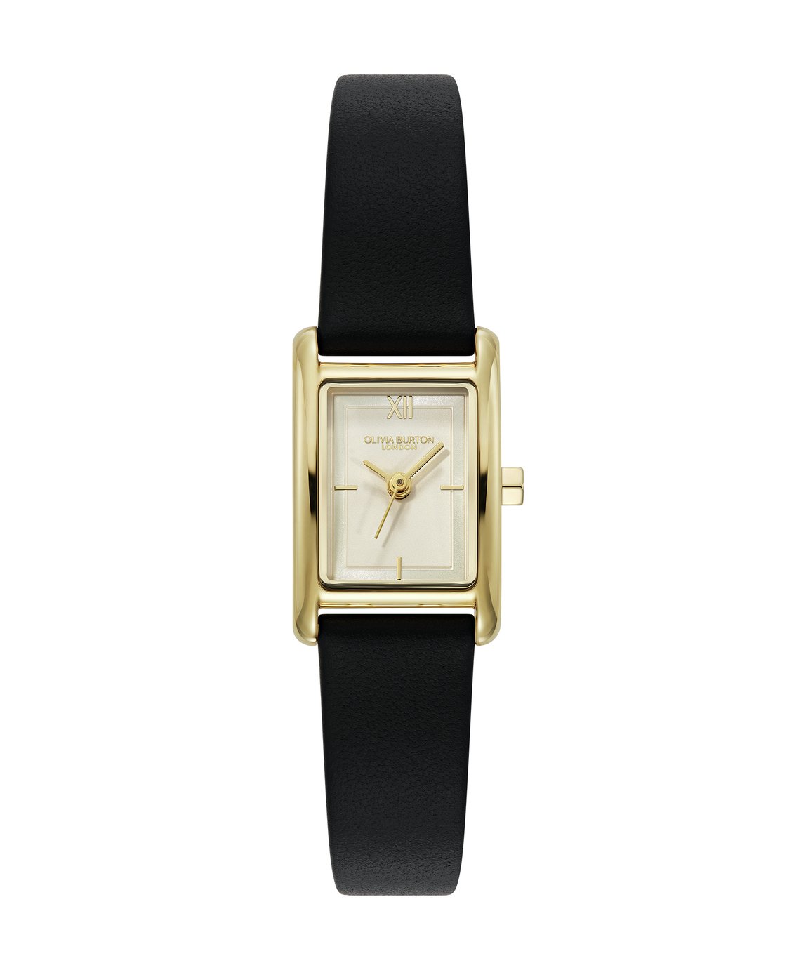Olivia Burton Mini Grove Black Leather Strap Watch
