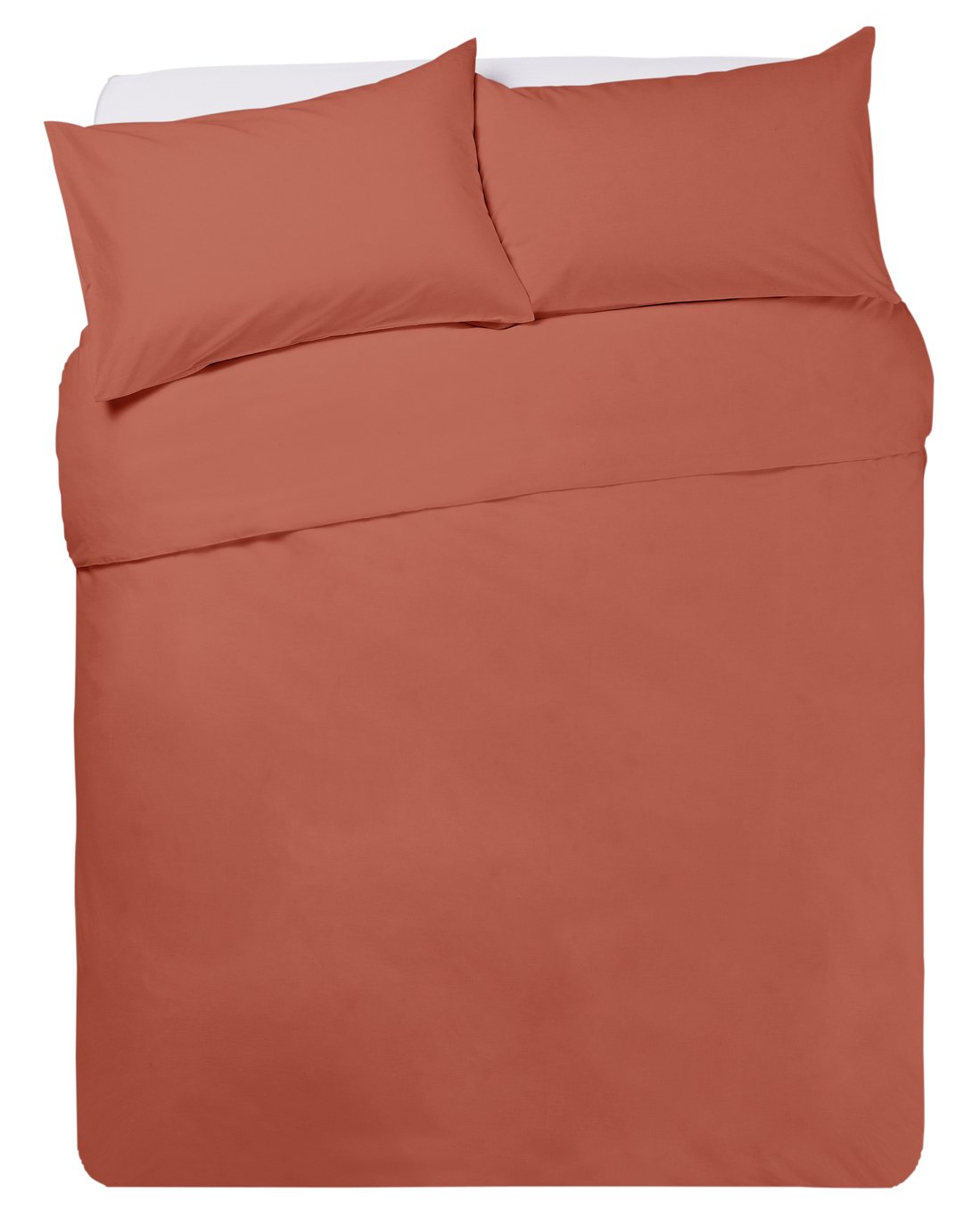 Habitat Polycotton Plain Rust Bedding Set - King size
