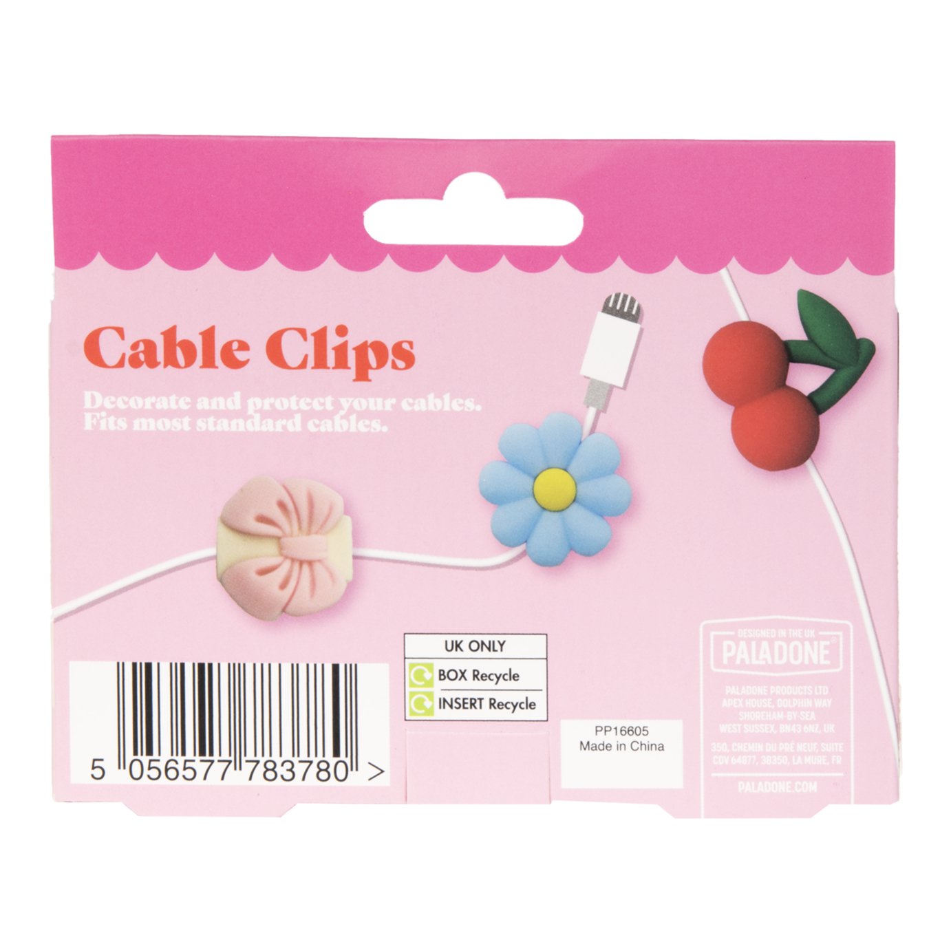 Emporium Cherry, Flower and Bow Cable Clips