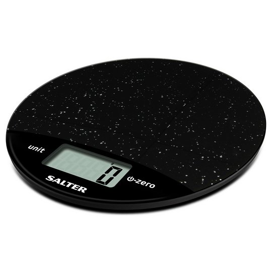 Salter Round Marble Digital Kitchen Scale - Black