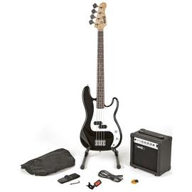 RockJam Electric Bass Guitar Kit With Amp & Tuner - Black