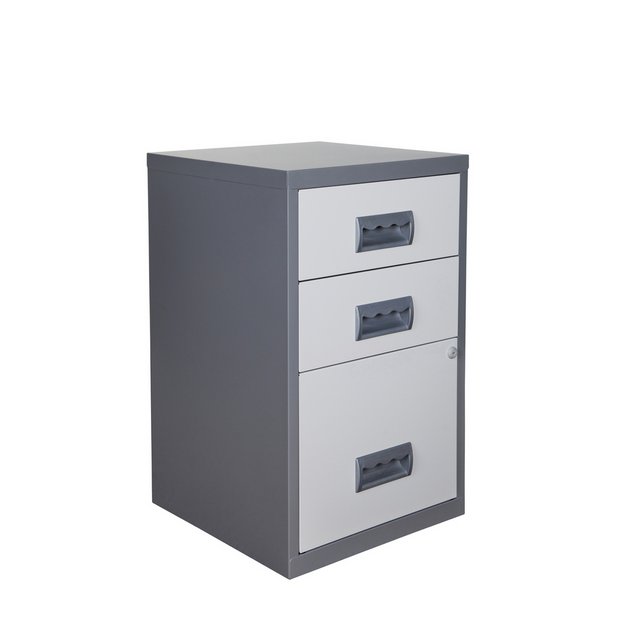 Buy Pierre Henry A4 3 Drawer Combi Filing Cabinet Silver White