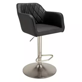 Argos Home Ellington Quilted Faux Leather Bar Stool - Black