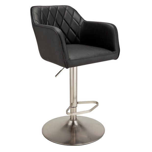 Buy Argos Home Ellington Quilted Faux Leather Bar Stool Black