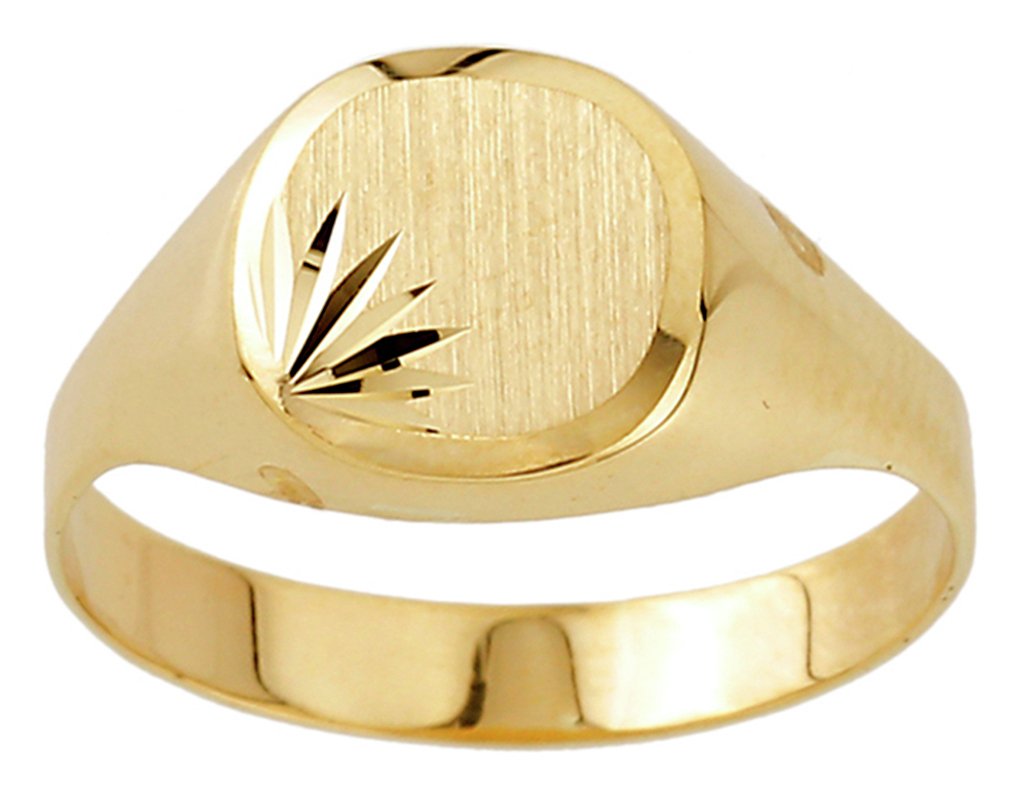Revere Mens 9ct Yellow Gold Plain Signet Ring - Q