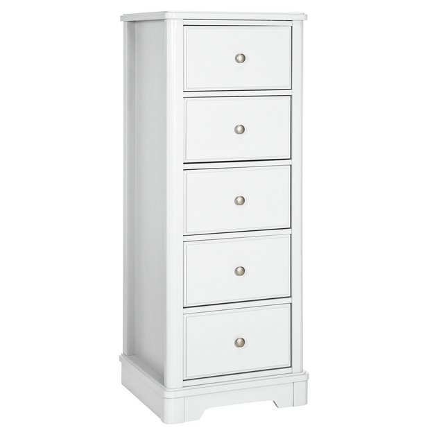 Buy Argos Home Ashbourne 5 Drawer Tallboy Soft White Chest Of