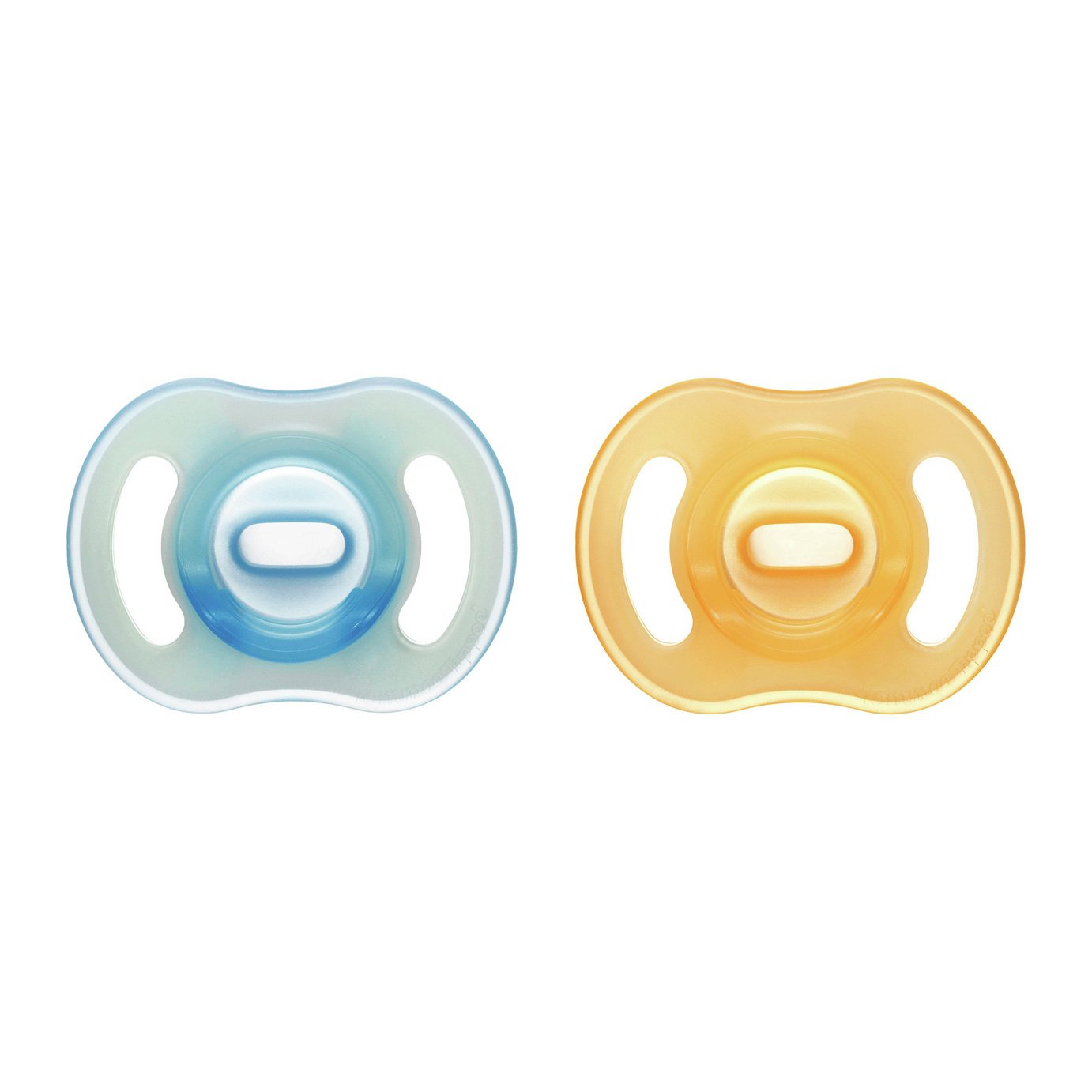 Tommee Tippee Ultra-light Night Glow Silicone Soother - Yellow Blue Pack of 2