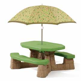 Step2 Nature Picnic Table with Yellow Umbrella