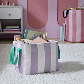 Argos Home Kids Stripe Storage Basket - Lilac