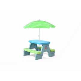 Step2 Sun & Shade Picnic Table with Umbrella - Green & Blue