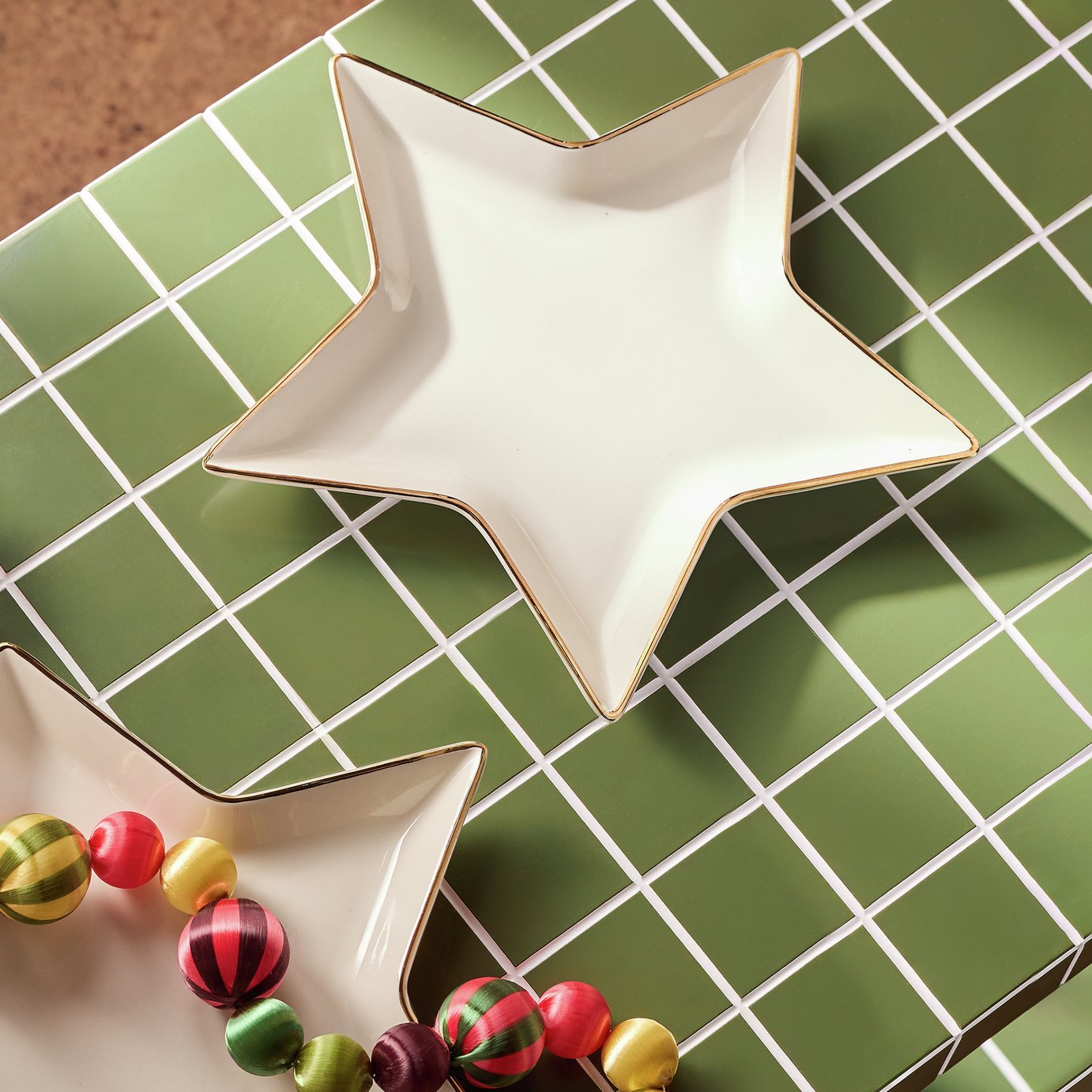 Habitat Star 2 Piece Stoneware Side Plates - White