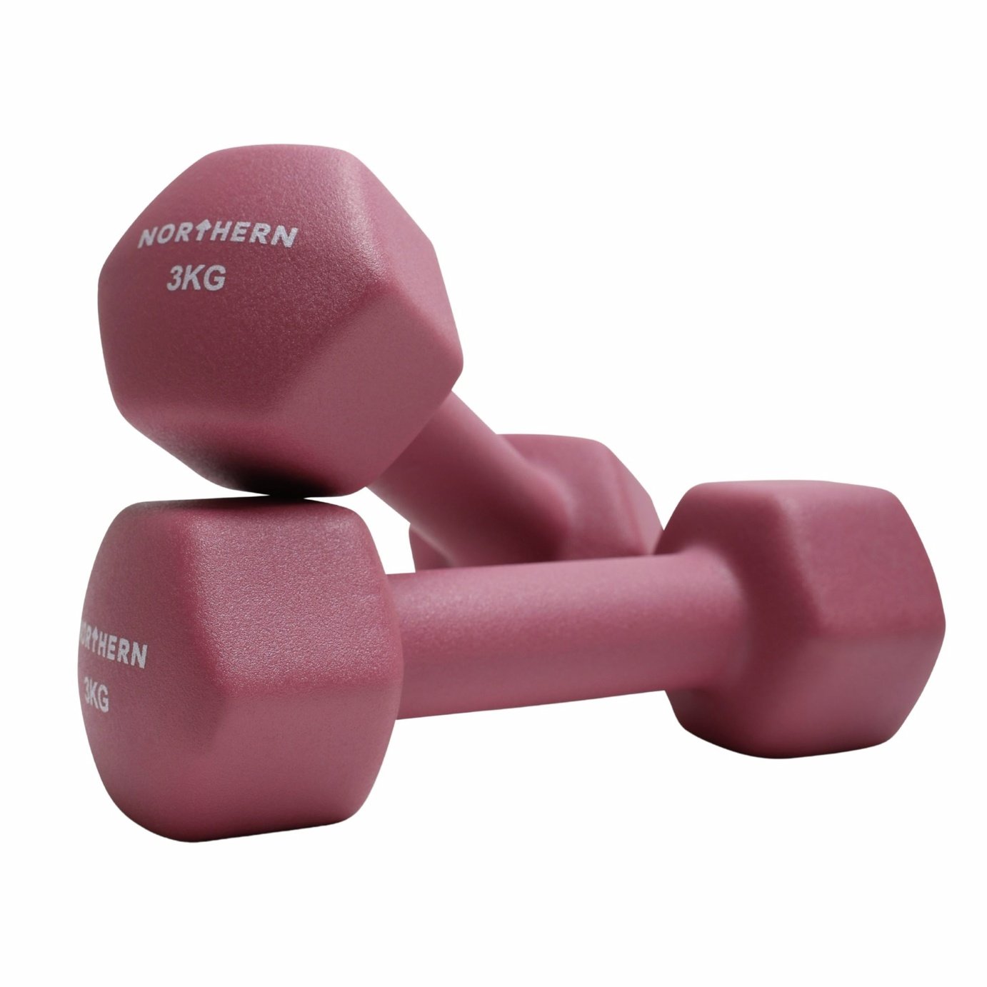 Northern Neoprene Hex Dumbbells Pink - 2 x 3kg