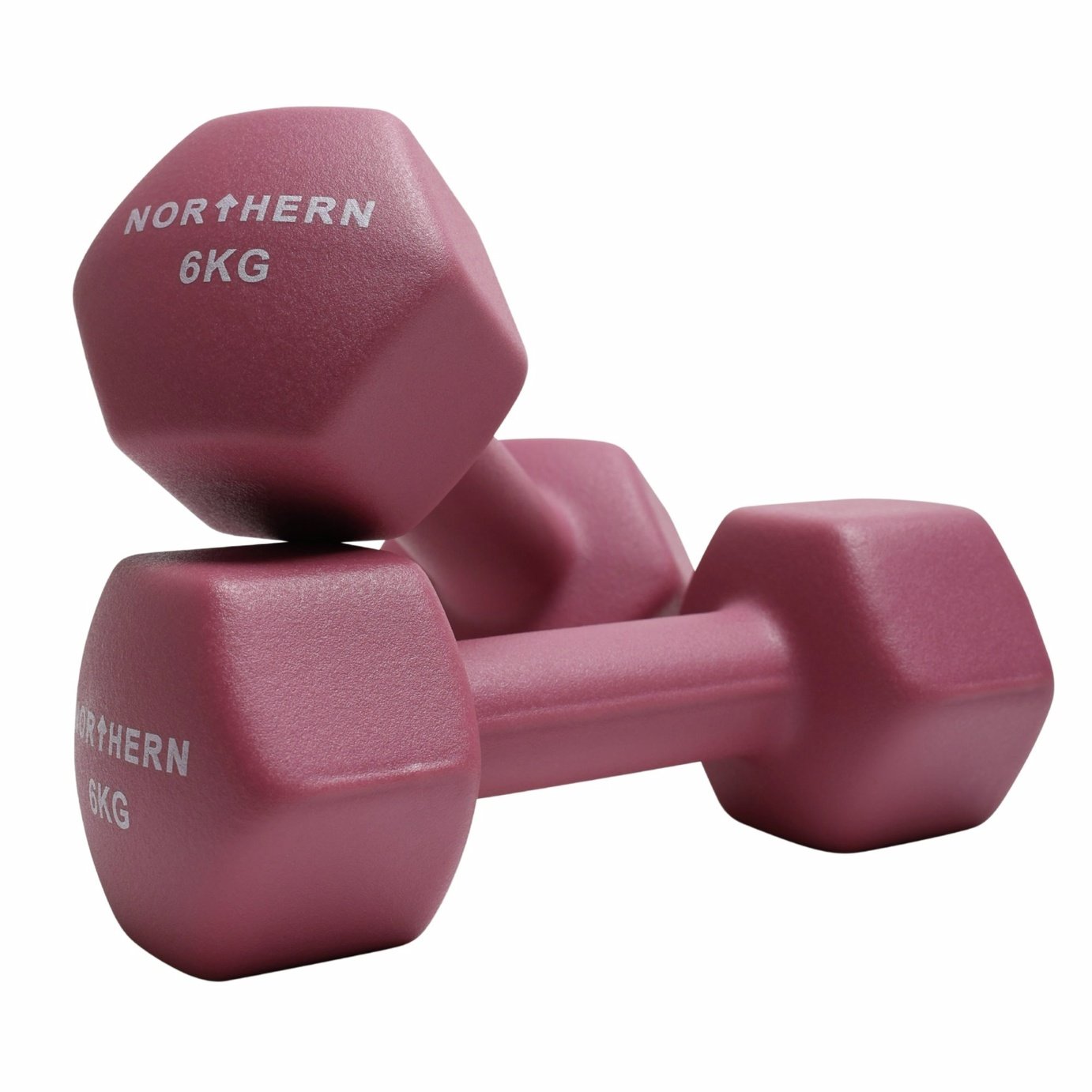 Northern Neoprene Hex Dumbbells Pink - 2 x 6kg