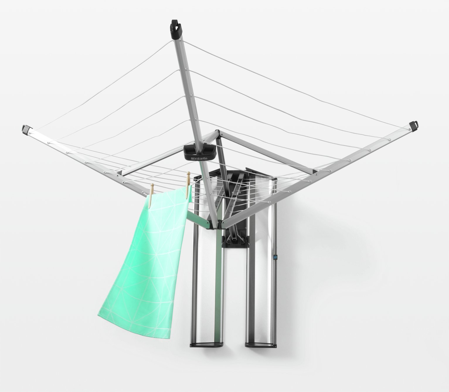 Brabantia 24m Wall Mounted Clothes Airer - Metallic Grey