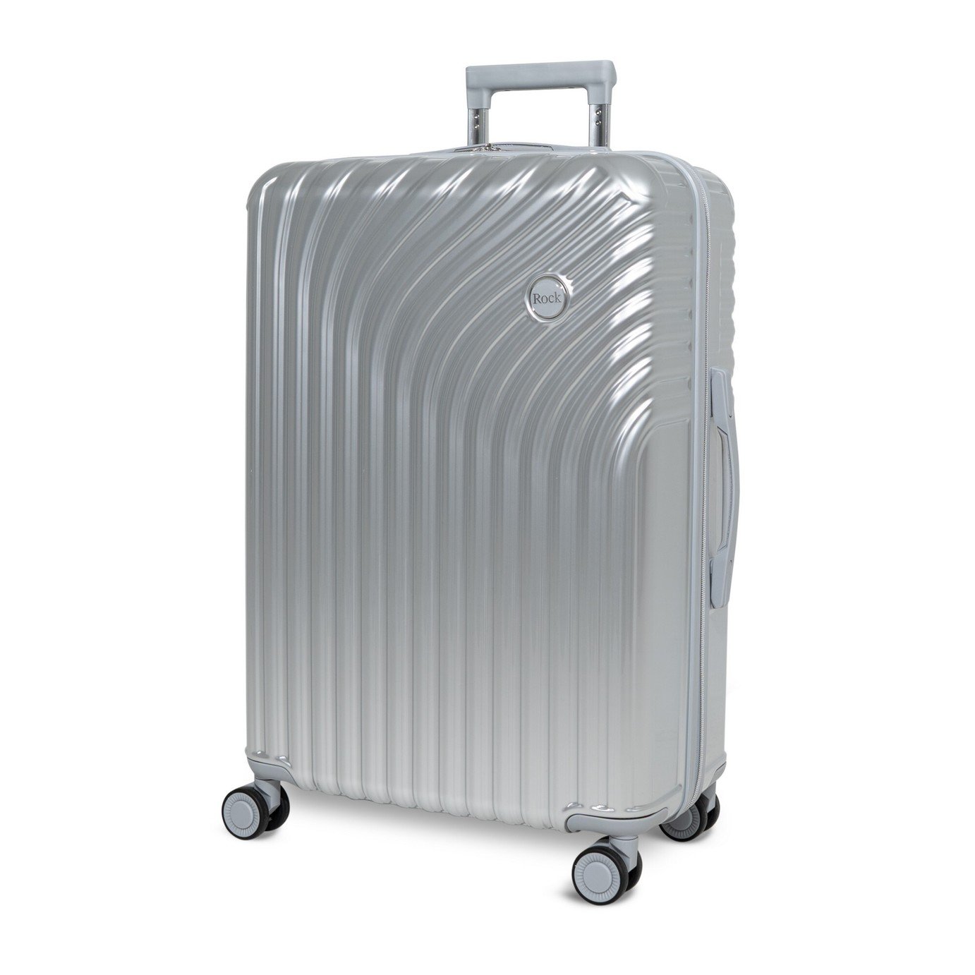Rock Vesta 8 Wheel Hard Suitcase - Medium, Silver